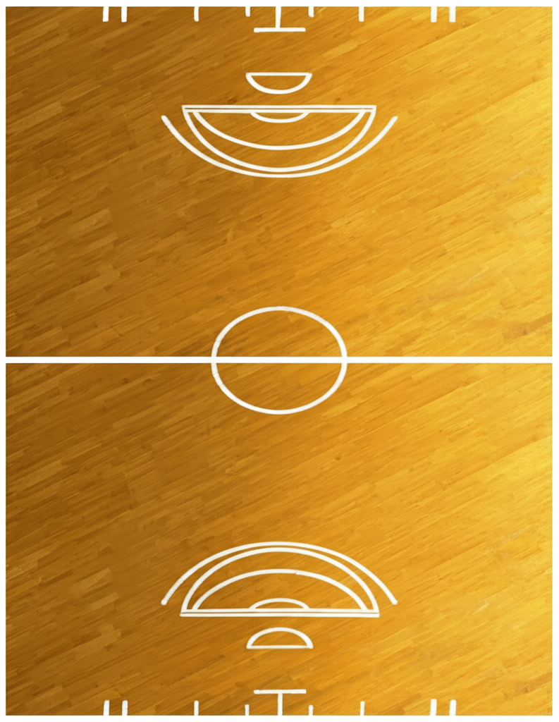 Basketball court pattern